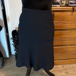 LOFT Black Midi A-Line Skirt for Work